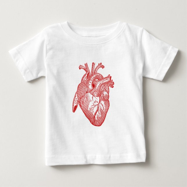 T-shirt Pour Bébé Coeur Anatomique Rouge (Devant)