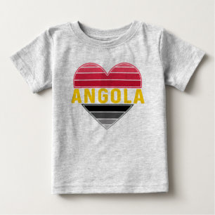 T-shirt Pour Bébé Coeur angolais, I Love Angola