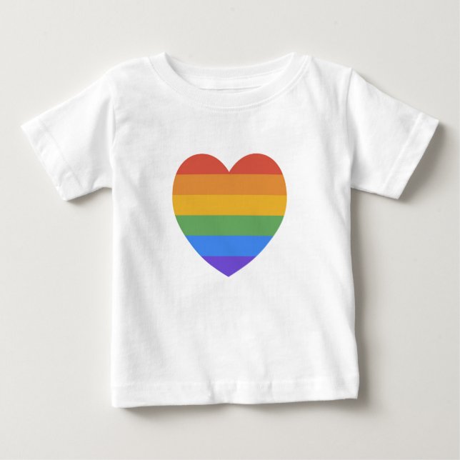 T-shirt Pour Bébé Coeur arc-en-ciel (Devant)