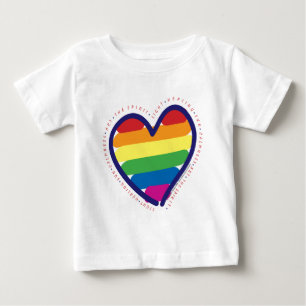 T-SHIRT POUR BÉBÉ CŒUR-ARC-EN-CIEL-AVEC-MOTS