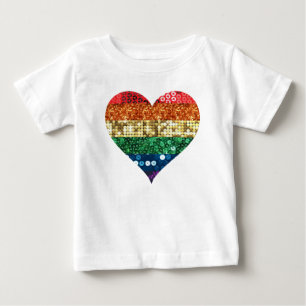 T-shirt Pour Bébé coeur arc-en-ciel lgbt
