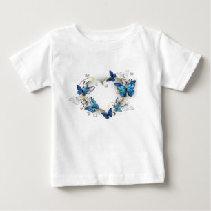 T-shirt Pour Bébé Coeur bijoux avec papillons Morpho