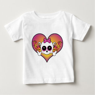 T-shirt Pour Bébé Coeur crânien mignon