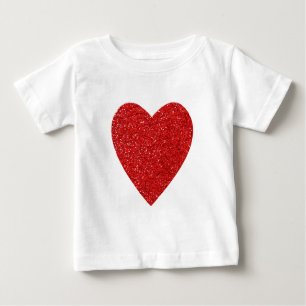 T-shirt Pour Bébé Coeur d'amour parties scintillant rouge