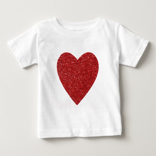 T-shirt Pour Bébé Coeur d'amour parties scintillant rouge (Devant)