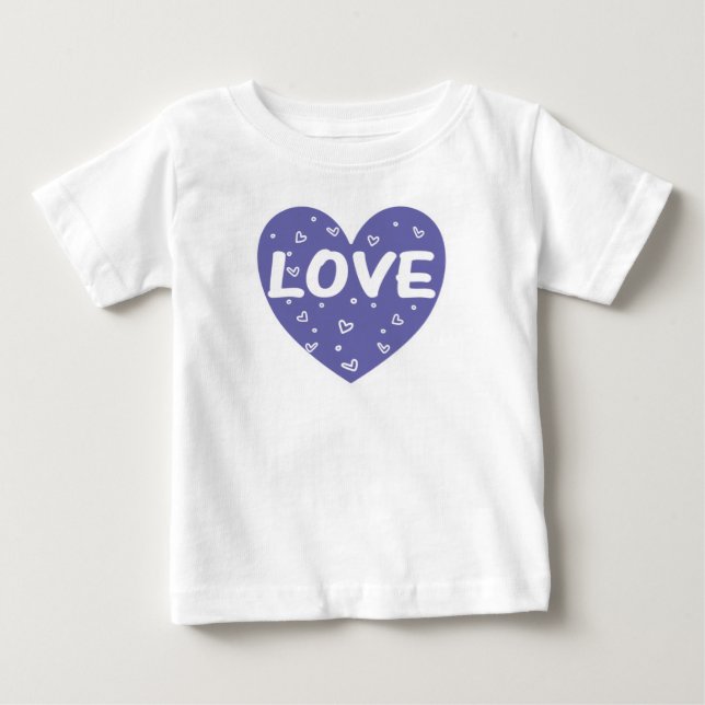 T-shirt Pour Bébé Coeur d'amour pourpre (Devant)