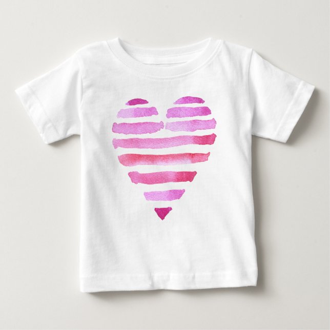 T-shirt Pour Bébé Cœur d'amour rose pour les petits (Devant)