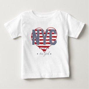 T-shirt Pour Bébé Coeur de drapeau américain de NYC