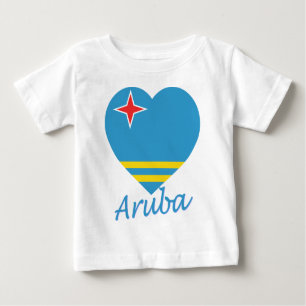 T-shirt Pour Bébé Coeur de drapeau d'Aruba