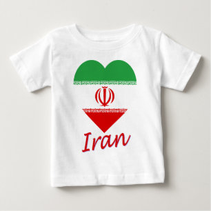 T-shirt Pour Bébé Coeur de drapeau de l'Iran