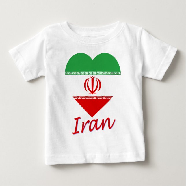 T-shirt Pour Bébé Coeur de drapeau de l'Iran (Devant)