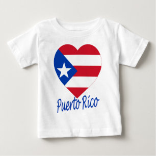 T-shirt Pour Bébé Coeur de drapeau de Porto Rico
