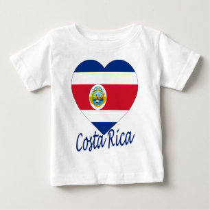 T-shirt Pour Bébé Coeur de drapeau du Costa Rica