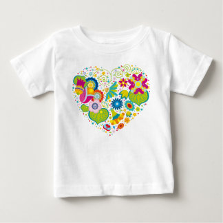 T-shirt Pour Bébé Coeur de fleurs