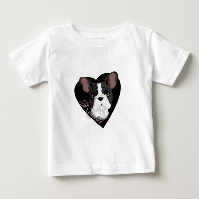 T-shirt Pour Bébé Coeur de Frenchie (Devant)