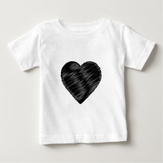 T-shirt Pour Bébé Coeur de la bande noire