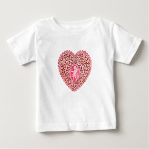 T-shirt Pour Bébé COEUR DE LAMPE CUPIDE, Rouge Rose