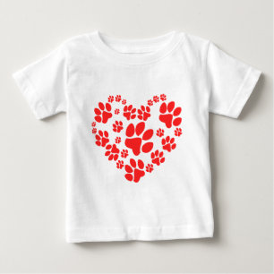 T-shirt Pour Bébé Cœur de pattes