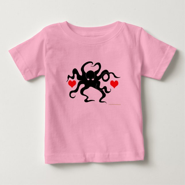 T-shirt Pour Bébé Coeur de pieuvre (Devant)