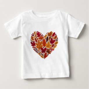 T-shirt Pour Bébé Coeur des feuilles