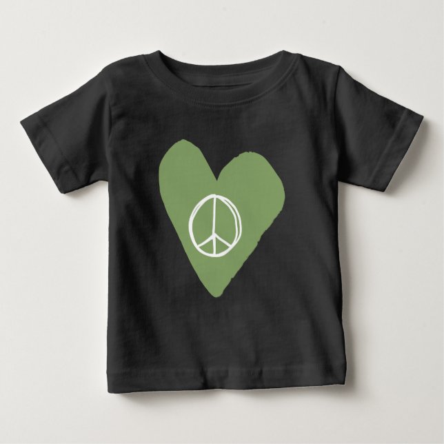 T-shirt Pour Bébé Coeur des signes de paix (Devant)