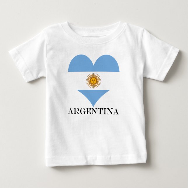 T-shirt Pour Bébé Coeur du drapeau argentin (Devant)