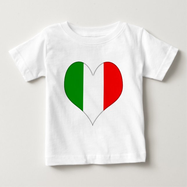 T-shirt Pour Bébé Coeur du drapeau italien (Devant)