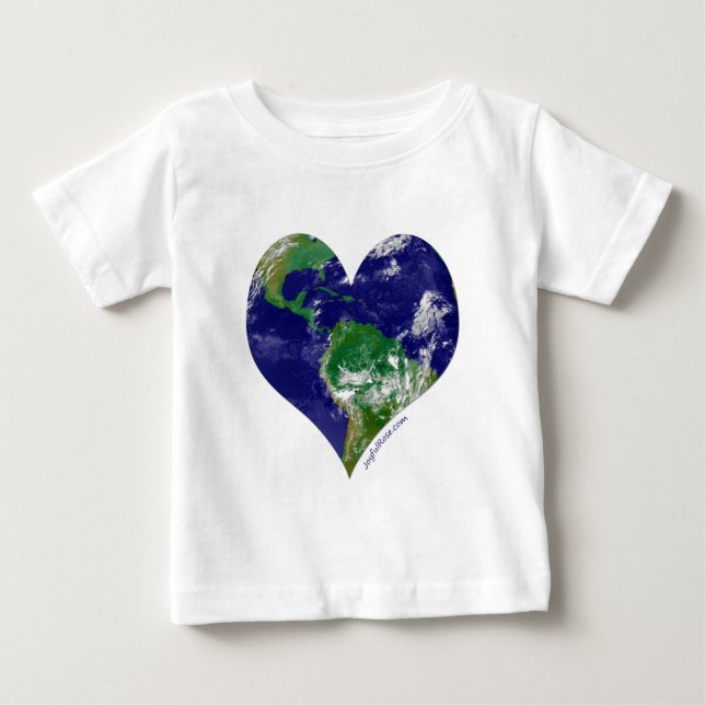 T-shirt Pour Bébé Coeur du monde (Devant)