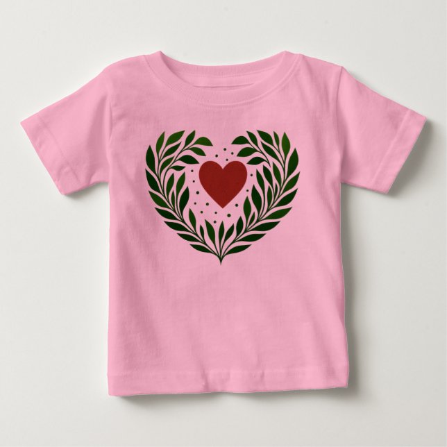 T-shirt Pour Bébé Cœur et Branches (Devant)