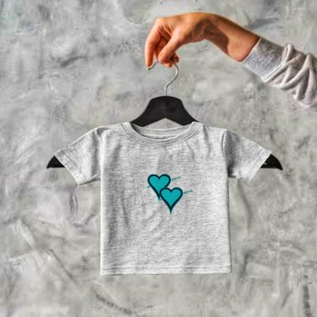 T-shirt Pour Bébé Coeur et flèche turquoise (Express a mother's special love for her baby, with this Turquoise Heart & Arrow Toddler's T-Shirt!)