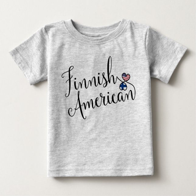 T-shirt Pour Bébé Coeur finlandais américain entwinté (Devant)
