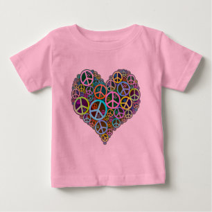 T-shirt Pour Bébé Coeur frais d'amour de paix