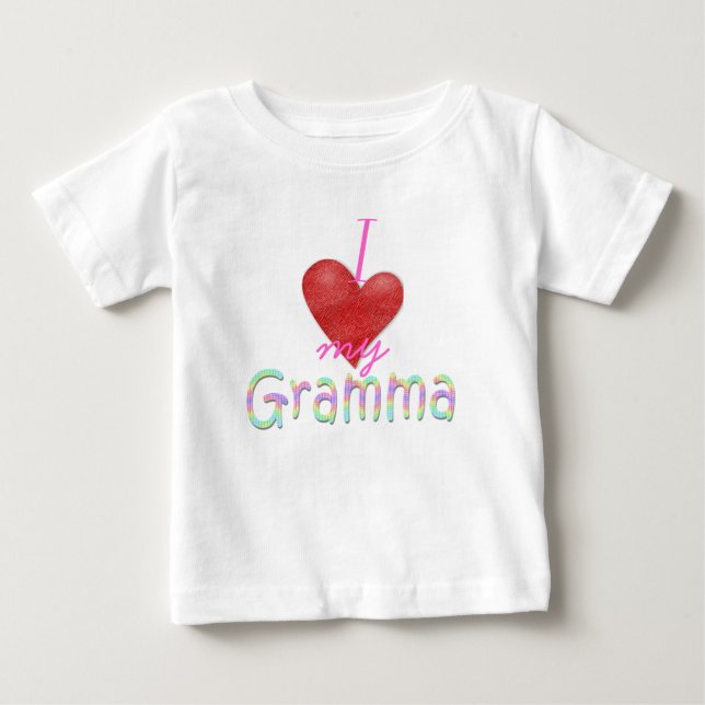 T-shirt Pour Bébé Coeur I mon Gramma (Devant)