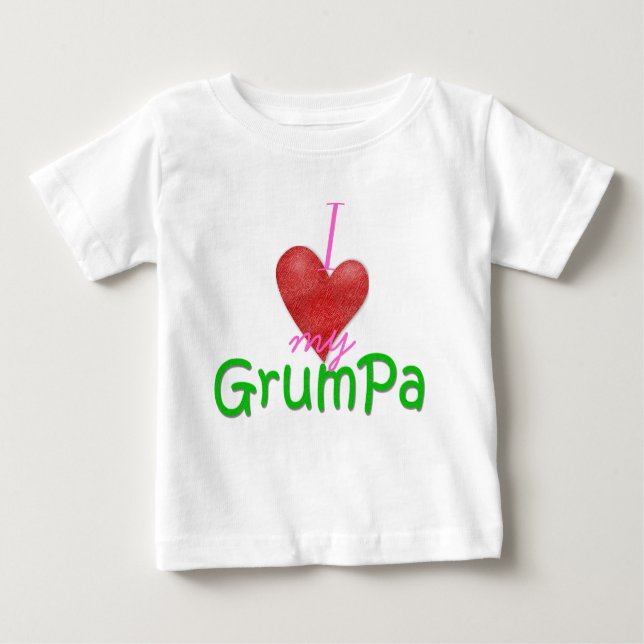 T-shirt Pour Bébé Coeur I mon Grumpa (Devant)