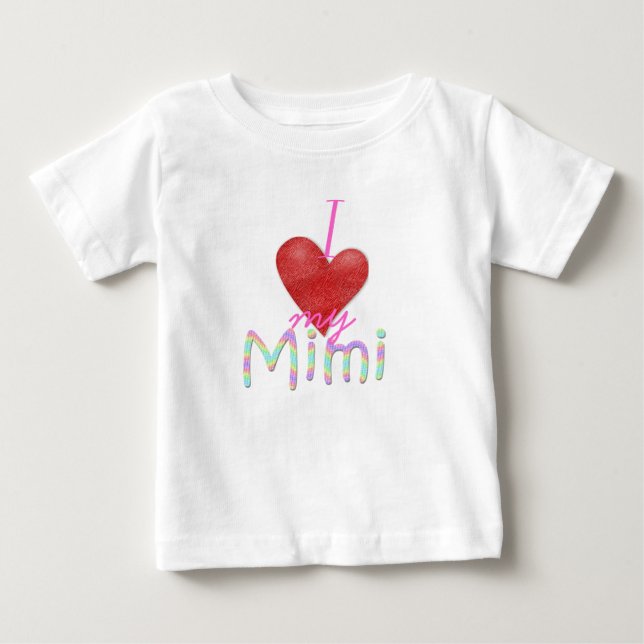 T-shirt Pour Bébé Coeur I mon Mimi (Devant)