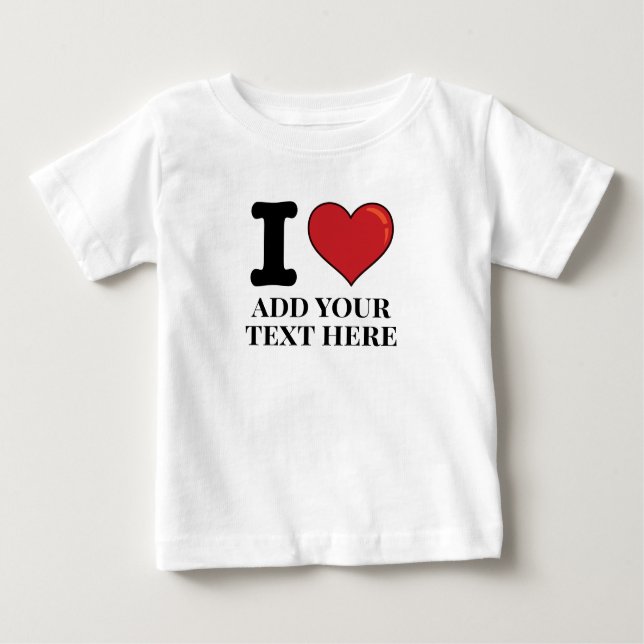 T-shirt Pour Bébé Coeur I personnalisé (Devant)