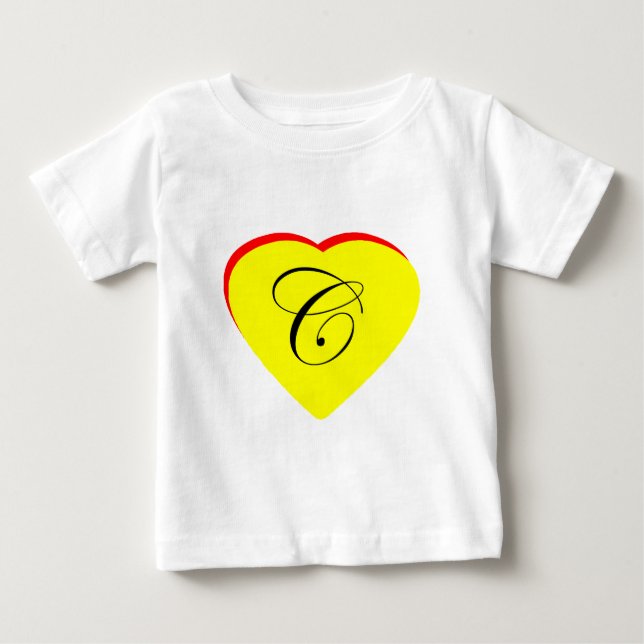 T-shirt Pour Bébé Coeur jaune rouge C Faire-part de mariage Le MUSÉE (Devant)