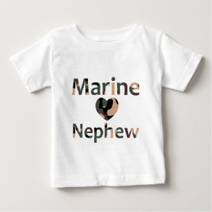 T-shirt Pour Bébé Coeur marin Camo de neveu