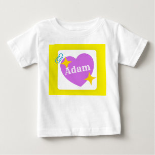 T-shirt Pour Bébé Coeur mignon pourpre avec nom personnalisable