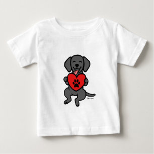 T-shirt Pour Bébé Coeur noir d'empreinte de patte de chiot de