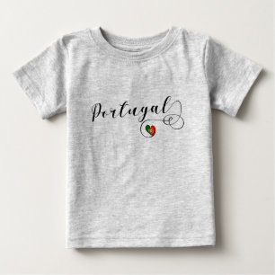 T-shirt Pour Bébé Coeur portugais de drapeau, Portugal