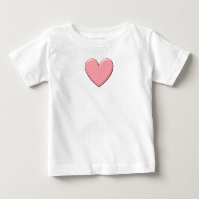 T-shirt Pour Bébé Coeur Puffy Rose (Devant)