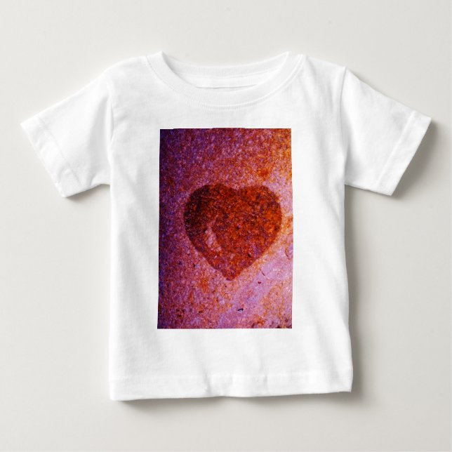 T-shirt Pour Bébé coeur rose corail (Devant)