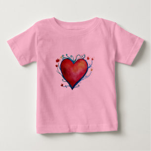 T-shirt Pour Bébé Coeur rouge Bébé Tutu Bodysuit