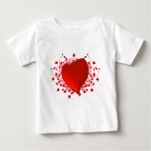 T-shirt Pour Bébé Coeur rouge brillant