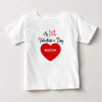 Coeur rouge moderne mignon Ma 1ère Saint Valentin