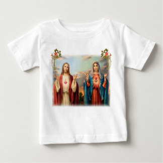 T-shirt Pour Bébé Coeur sacré de Jésus et coeur impeccable de Mary