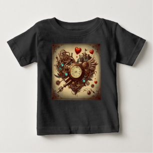 T-shirt Pour Bébé Coeur Steampunk/Saint-Valentin