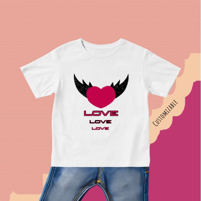 T-shirt Pour Bébé Coeur volant (Créateur téléchargé)