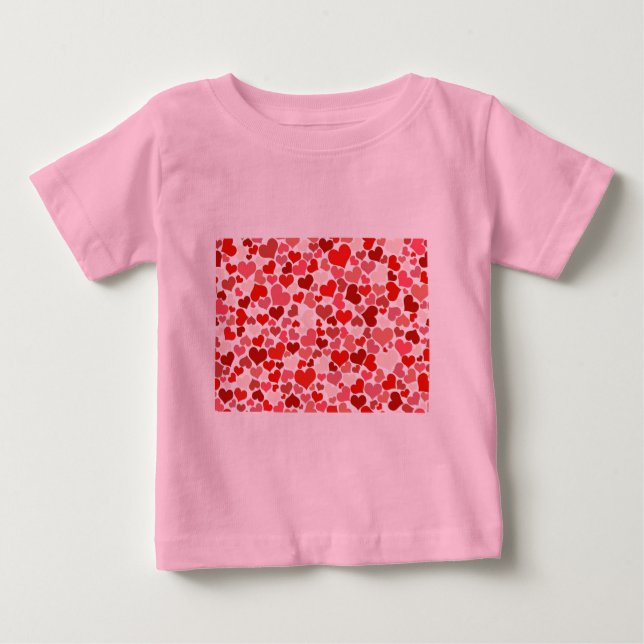 T-shirt Pour Bébé Coeurs (Devant)